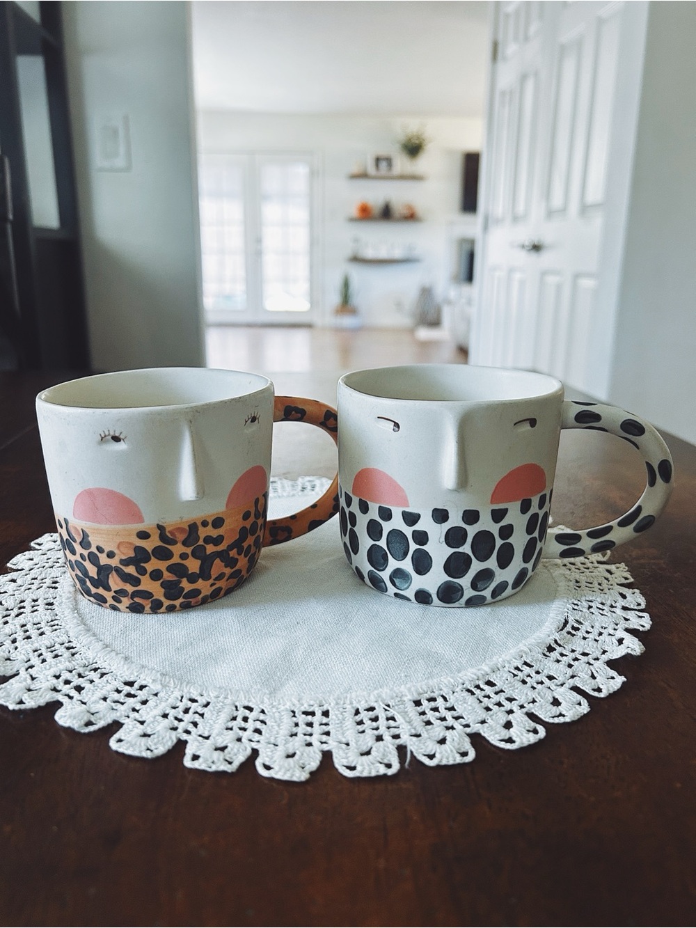 Anthropologie Fotini Tikkou Face Mugs Set 2-Piece